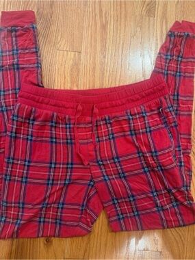 Little Sleepies Red Plaid Pajama Pants with Navy Accents